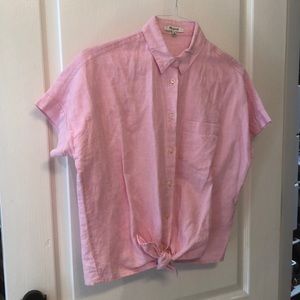 Madewell tie-front button down shirt
